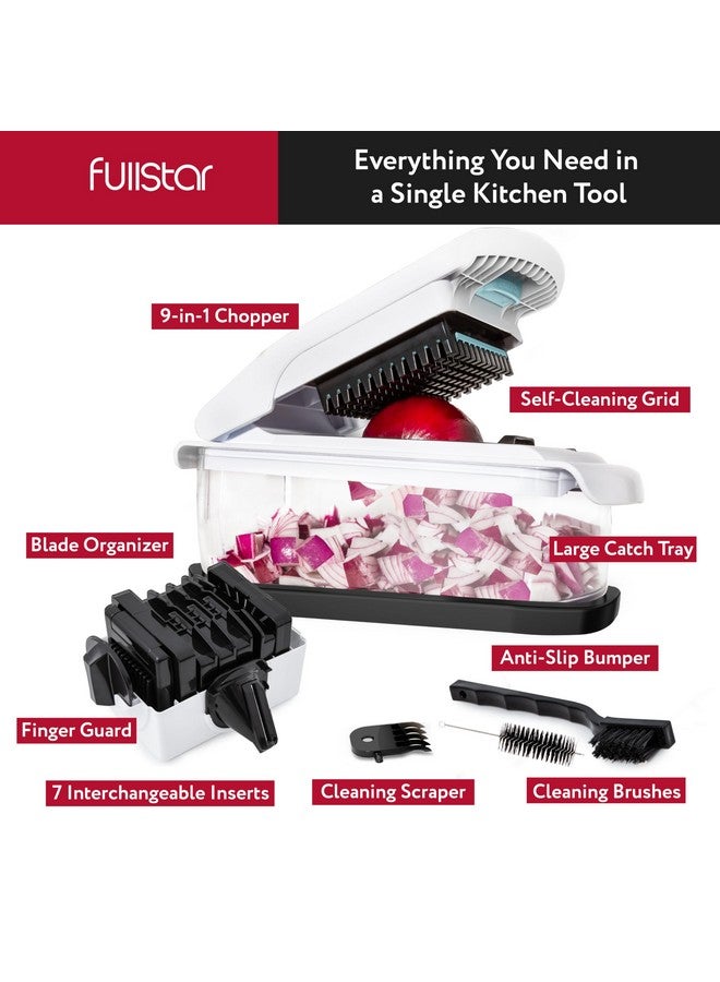 فل ستار مفرمة خضراوات وقطاعة ماندولين من فولستار للمطبخ - مفرمة طعام مع حاوية، مبشرة جبن، أدوات منزلية وأدوات مطبخ (مقاس XL - 9 في 1) - Image 2