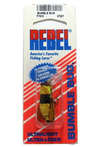 Rebel Lures Bumble Bug Topwater / Crankbait Fishing Lure, 1 1/2 Inch, 7/64 Ounce, Bumble Bee - Image 2