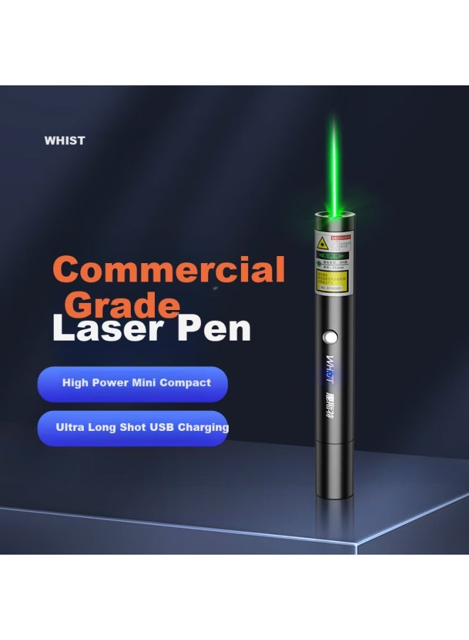 Whist A28 Black, High-brightness Long-range Laser Pointer, Led Screen-specific Green Light High-power Mini Laser Light, Home Infrared Cat Teaser Pen, Outdoor Construction Site Pointer And Star Pointer