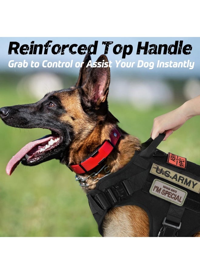 Rabbitgoo rabbitgoo Tactical Dog Harness Medium Sized, Heavy Duty Pet Harness with Handle, No-Pull Service Vest Medium Breed, Adjustable Military Dog Vest for Training Hunting Walking, Black, M  - Image 4