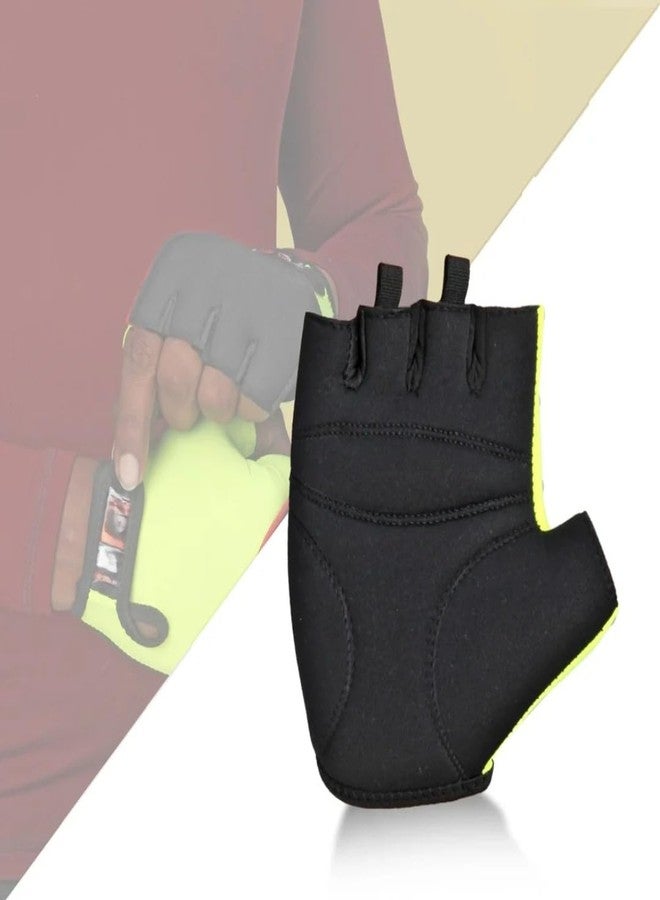 STYLERA Gym Workout Weight Lifting Gloves for Men & Women Support for Training, Exercise Gym & Fitness Gloves (Green, Black, Pack of 1 Pair) - Image 4