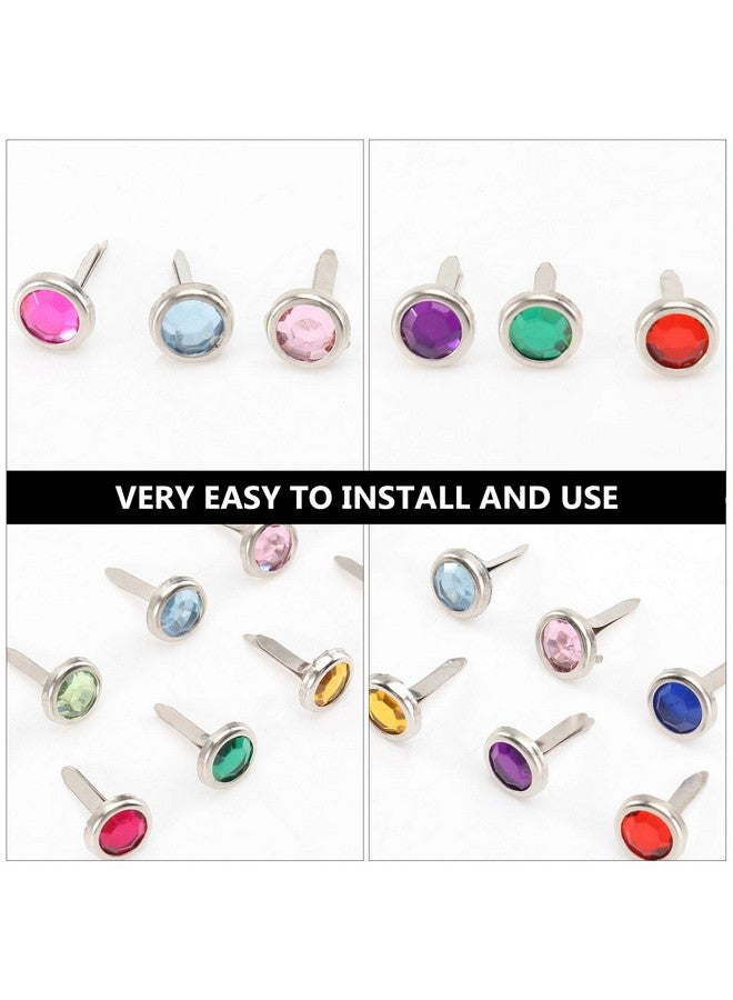 Amosfun 100Pcs Mini Brads Heart Metal Scrapbooking Brads Paper Fasteners For Diy Crafts 8X15Mm (Random Color) - Image 4