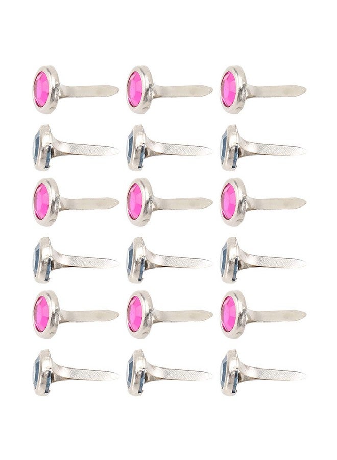 Amosfun 100Pcs Mini Brads Heart Metal Scrapbooking Brads Paper Fasteners For Diy Crafts 8X15Mm (Random Color) - Image 2