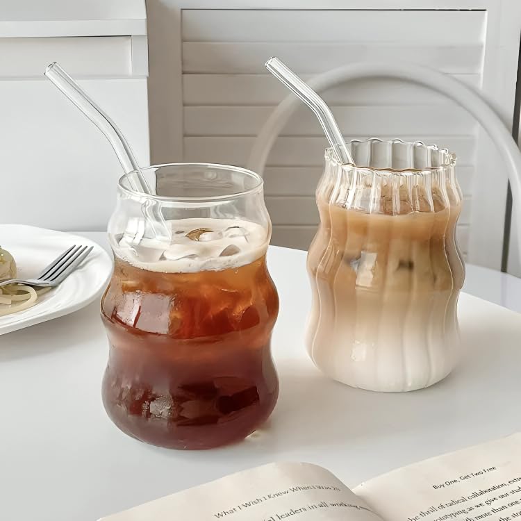 SKDBPM Can Shape Drinking Glasses Tumbler with Straw 500ml for Juice Cocktail Iced Tea Coffee Hot Cold Drink Cup Home Office TravelPack of 1 - Image 3
