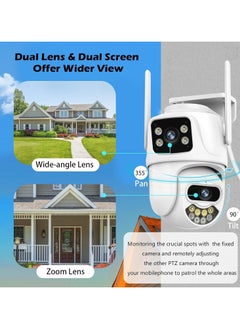 General Security Camera Outdoor 6MP Dual Lens, PTZ WiFi Outdoor Camera Wired Home, Motion Detection, Body Tracking, Colour Night, SD/Cloud Storage, IP66 Water Resistant, 2-Party Talk, 24/7 Recording  - Image 2