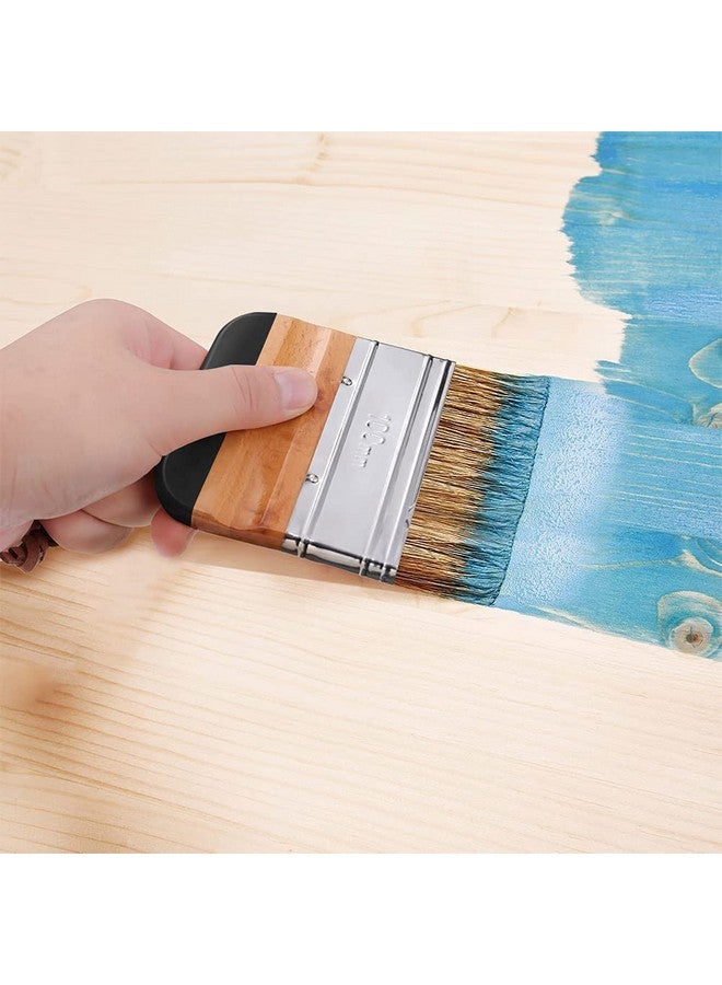 Like-It Like it Artist Professional Wide Flat 11.5x10x3cm/4.52x3.93x1.18in, Ergonomic Wood Handle, Natural Bristles, Wide Flat, DIY Painting, Waxing Tool - Image 2