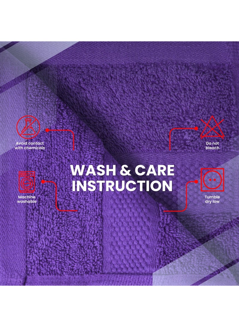 Infinitee Xclusives - Infinitee Xclusives Premium Purple Washcloths Set – Pack of 4, 13 x 13 Inches (33 x 33cm) 100% Cotton Wash Cloths for Your Body and Face Towels, Kitchen Dish Towels and Rags, Baby Washcloth - Image 1