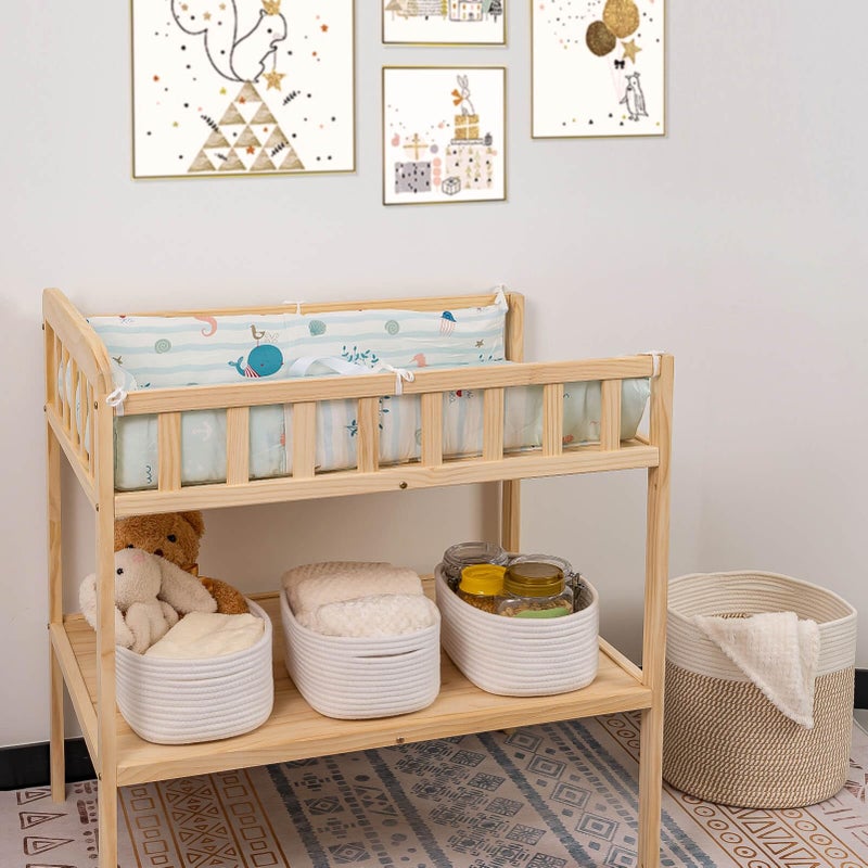 CubesLand Cube Shelf Closet Storage Baskets Bins,Woven Basket for Organizing/Storage,Long-lasting &Skin-friendly Toy Storage Basket Bin,Stylish Room Decor Basket,Off White Cotton Rope Basket 2 Packs - Image 3