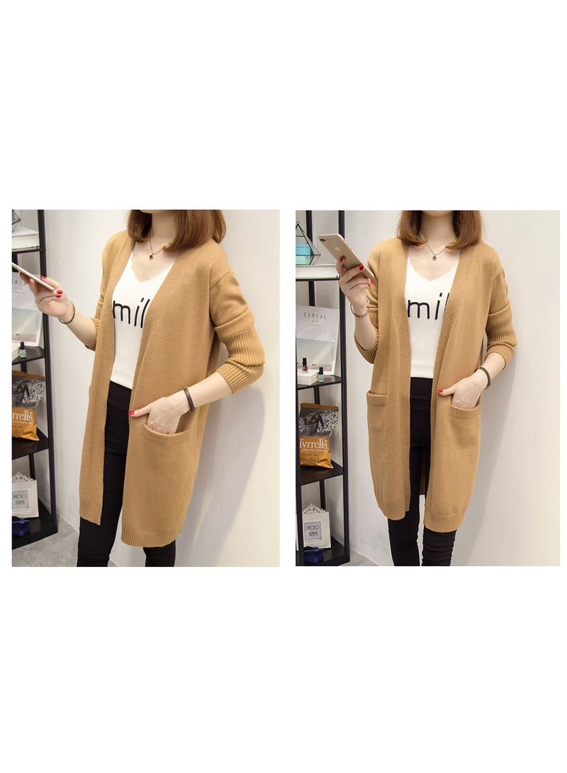 NIBEMINENT Autumn Winter Knitted Sweater Women Long Cardigan Korean Fashion Female Cardigans Long Sleeve Women Coat Jacket Ladies Outerwear - Image 2