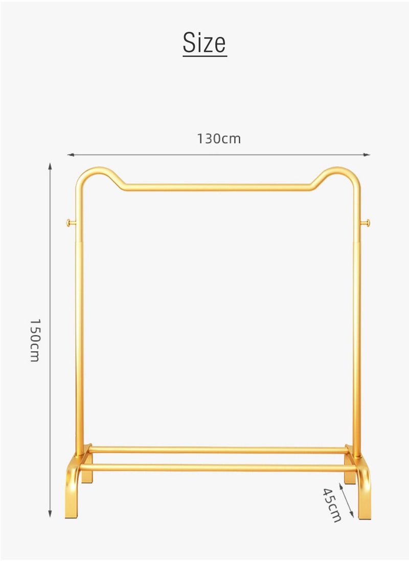 Merry Moments - Modern Clothes Rack Garment Rack Clothing Rack Clothes Hangers Freestanding for Home Hotel Retail Metal Shelf Gold Colour H150xL130xW45 cm - Image 1