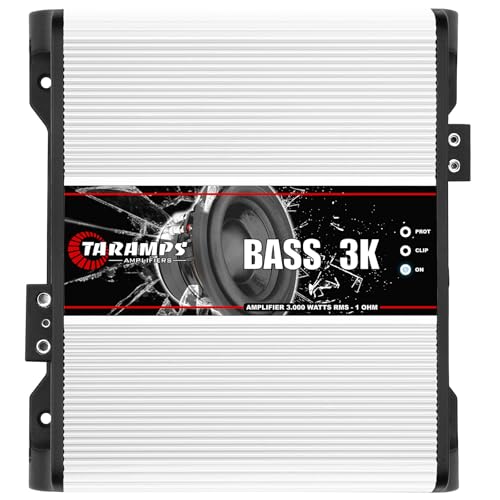 Taramp's Taramps BASS 3k 1 Ohm 1 Channel Mosfet Amplifier 3000 Watts RMS, Monoblock, Subsonic Filter, Low Pass Crossover, Bass Boost, RCA, Class D, Car Audio System, Great for Subwoofers, Max Power - Image 1