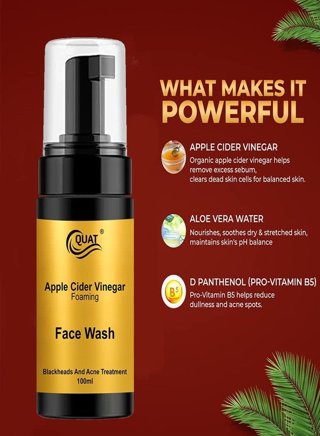 QUAT Apple cider Vinegar foaming facewash for blackheads and acne free skin Face Wash (100 ml) - Image 1