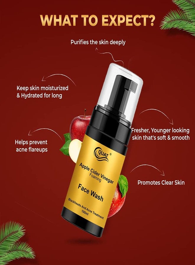 QUAT Apple cider Vinegar foaming facewash for blackheads and acne free skin Face Wash (100 ml) - Image 3