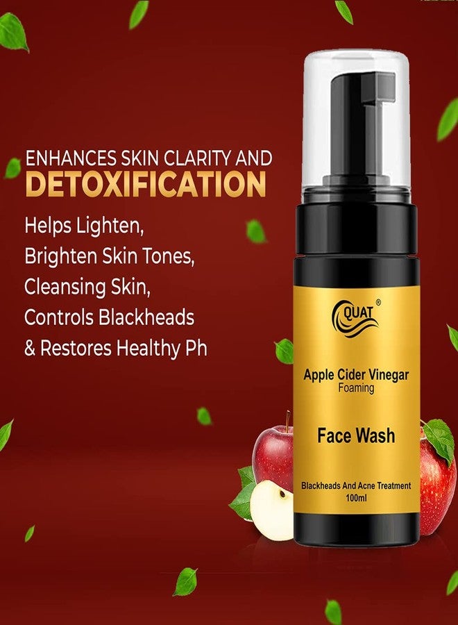 QUAT Apple cider Vinegar foaming facewash for blackheads and acne free skin Face Wash (100 ml) - Image 2