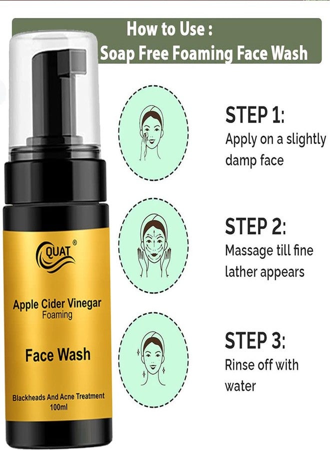 QUAT Apple cider Vinegar foaming facewash for blackheads and acne free skin Face Wash (100 ml) - Image 4