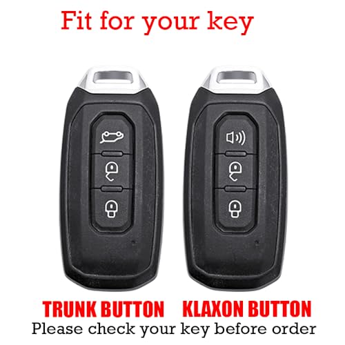 KUNIO Car Key Fob Cover Case Fit for Ford Taurus Territory 2024 2025 Territory EV Equator EcoBoost Zinc Alloy Key Holder Key Shell Keychain Car Accessory Key Fob Housing Klaxon Button B Red - Image 2