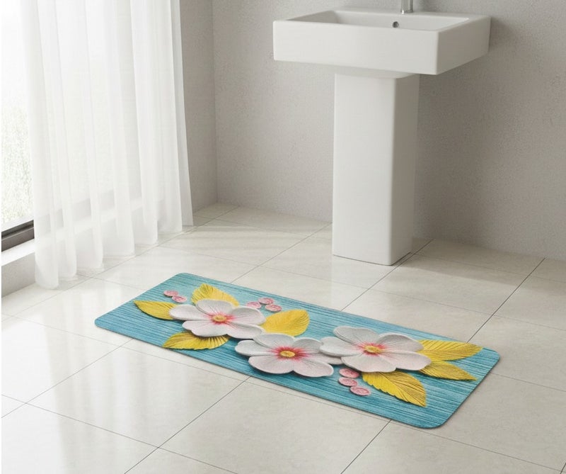 سويت سجاد حمام 116 × 38 سم، سجاد حمام فائق النعومة والامتصاص، بظهر مطاطي سريع الجفاف، سجاد حمام قابل للغسل في الغسالة لأرضية الحمام والحوض والدش، إكسسوارات ديكور منزلي - Image 1