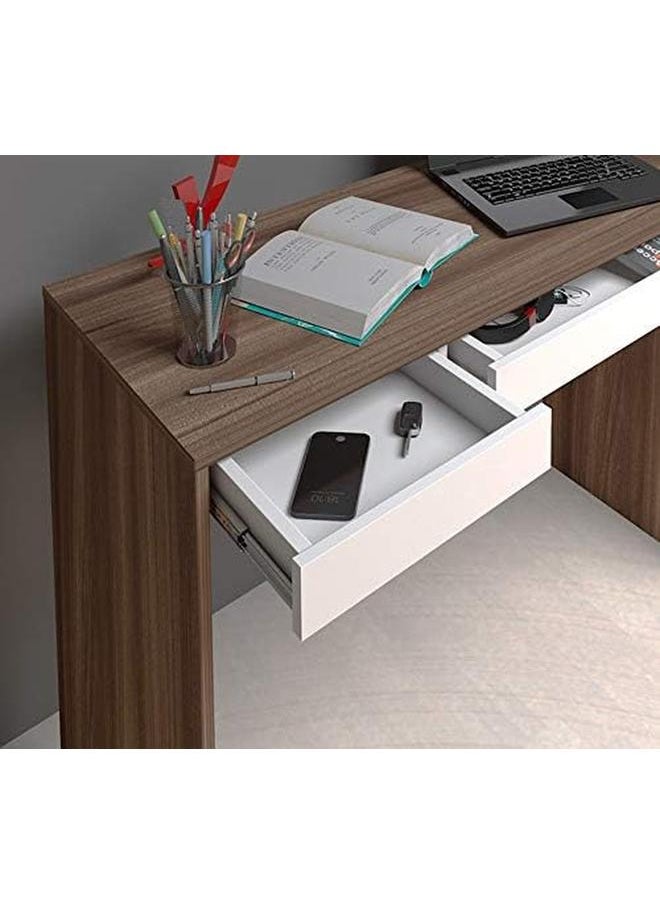 Generic - College Desk With 2 Drawers Multi Functional Compact Table Ipe With White W 101 X D 45 X H 75.3 Cm. - Image 1