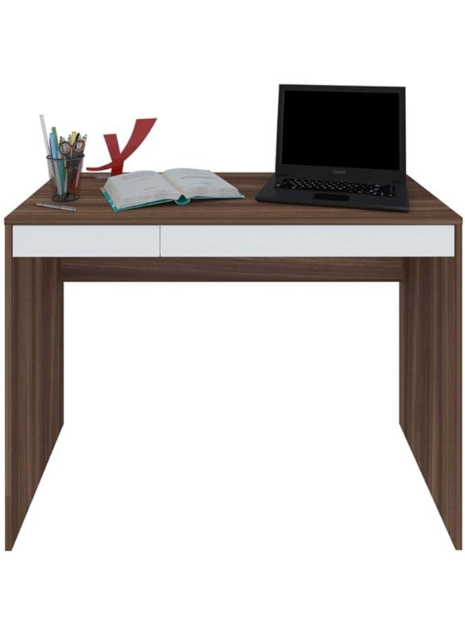 Generic - College Desk With 2 Drawers Multi Functional Compact Table Ipe With White W 101 X D 45 X H 75.3 Cm. - Image 1