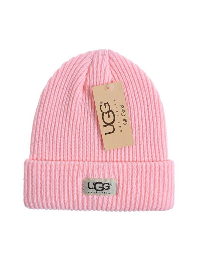 UGG Pastel Pink Ribbed Knit Beanie - Cute & Warm Winter Hat for Women 558Size
