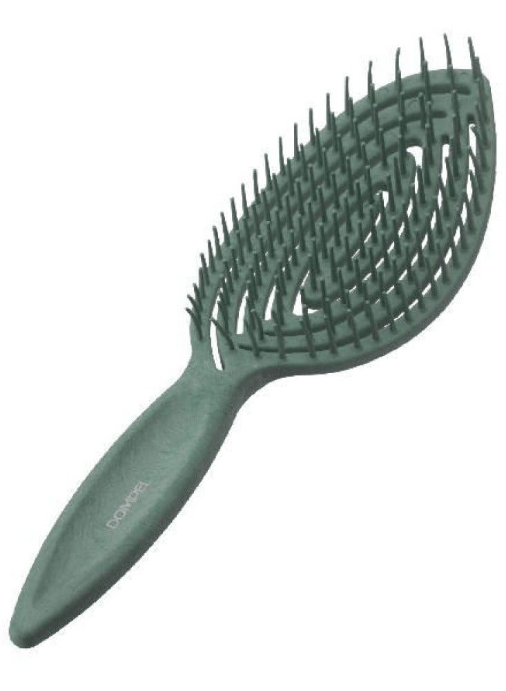 DOMPEL Natural Silicone Hair Brush with Bamboo Scent – Green - Image 1