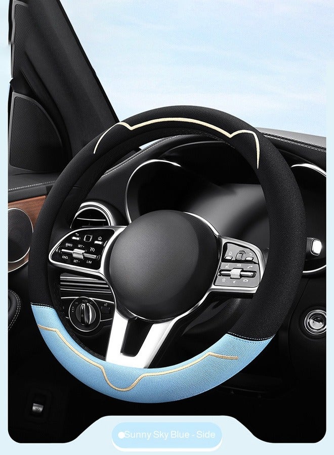 Car steering wheel cover, suitable for summer, with cool touch and anti-slip properties. Universal type, diameter 36-40 centimeters. Suitable for most sedans, SUVs, trucks, and vans. - Image 3