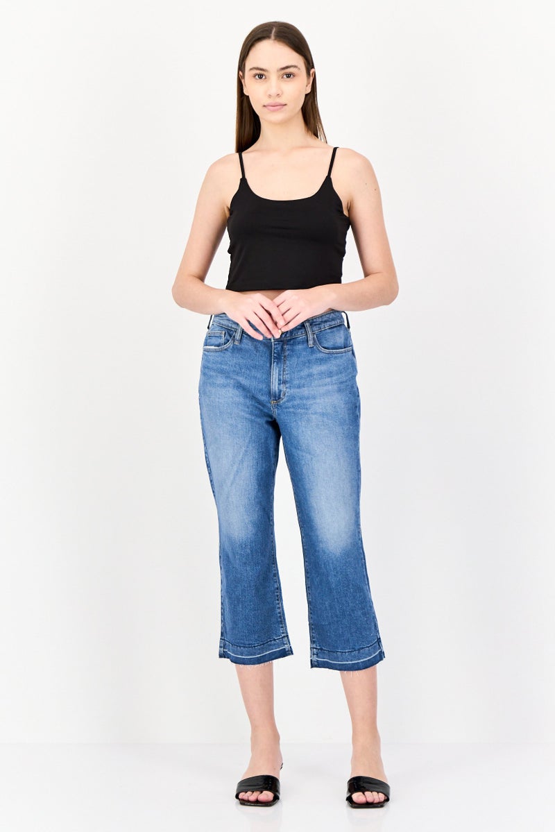 Universal Thread Women Bootcut Fit Washed Stretchable Short Inseam Jeans, Blue - Image 4