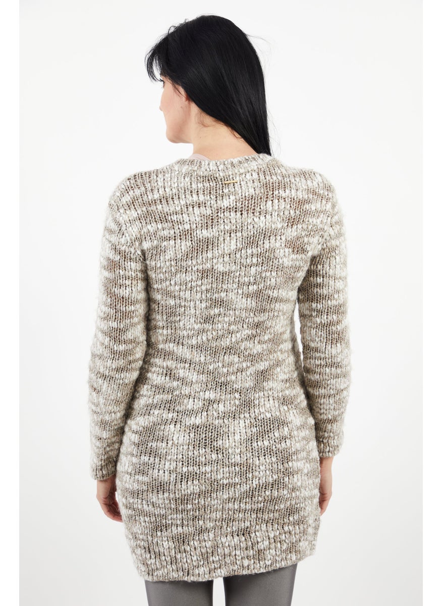 One Step Women Split Neck Button Front Cardigan, Grey  - Image 4