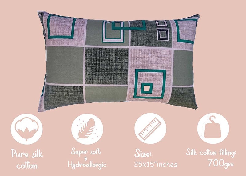 VG MattressOrganic Silk CottonkapokIlavam PanjuSemal Sleeping Pillows Size25 x 15 inches Pack of 2 - Image 3