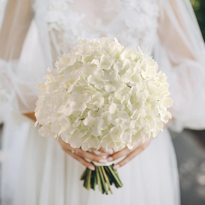 Tifuly 24 Pcs White Hydrangea Artificial Flowers Bulk, Faux Hydrangea Full Flowers Heads with Stems, Fake Silk Flowers for Wedding, Garden, Home, Party Decoration - Image 2