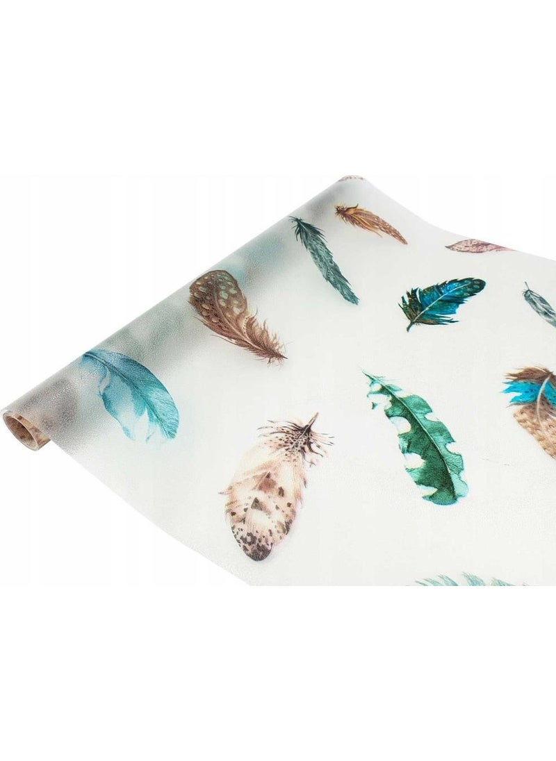 d-c-fix 334-0038 Colorful Feather Pattern Static Glass Foil (45CM x 1mt)  - Image 1