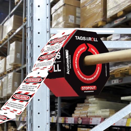 Accuform علامات قفل AccuformNMC 100 بالدور، ثنائية اللغة خطر هذه العلامة والقفل يجب إزالته فقط من قبل الشخص الموضح في الخلف، مصنوعة في الولايات المتحدة، متوافقة مع OSHA، مقاومة للماء PF-Cardstock، تقاوم التمزق، 6.25"x3"، TAR464 - Image 4