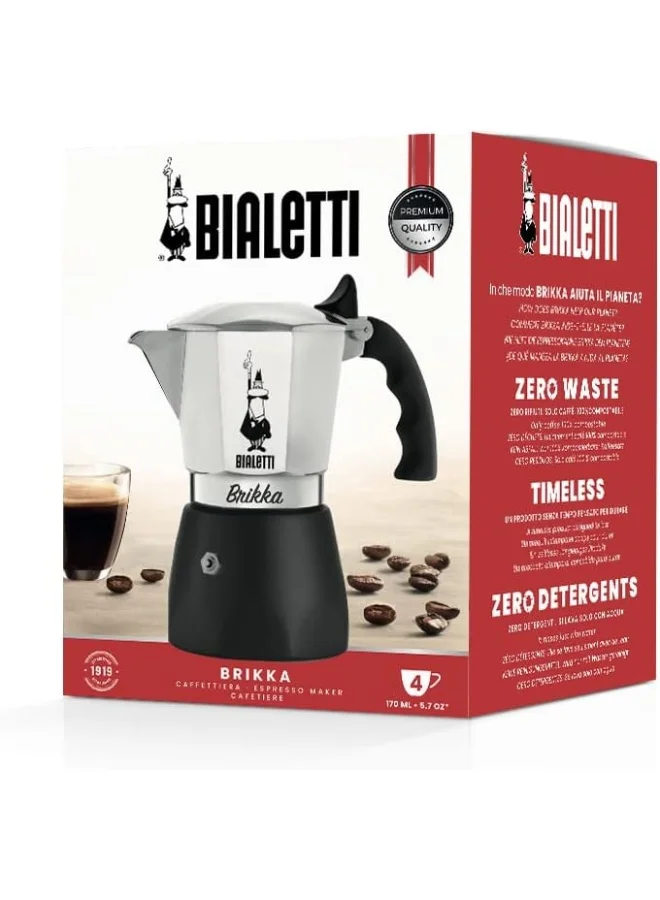 BIALeTTI Bialetti Brikka Aluminium Stovetop Coffee Maker 4 Cup (180ml)