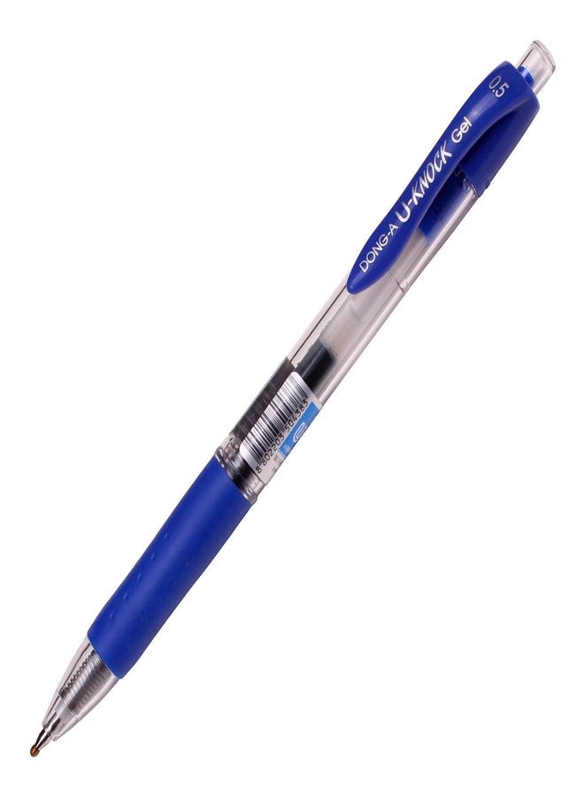 Dong-A U-Knock Gel Ink Ballpoint Pen U-Spring Technology 0.5mm (1 Dozen) Smooth Writing (Blue) - Image 3