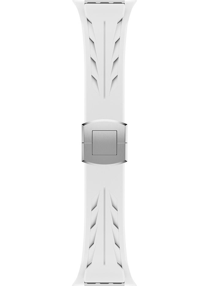 ZORE Apple Watch 7 45MM KRD-127 Metal Buckle Silicone Strap-Black  - Image 4