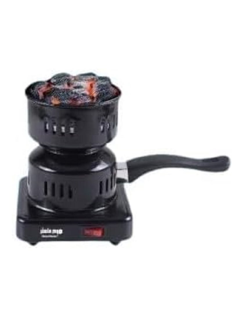 Home Master Black Charcoal Heating Burning Stove, Color Electric Charcoal Stove for Camping and Cooking, High Quality Electric Element Ignition