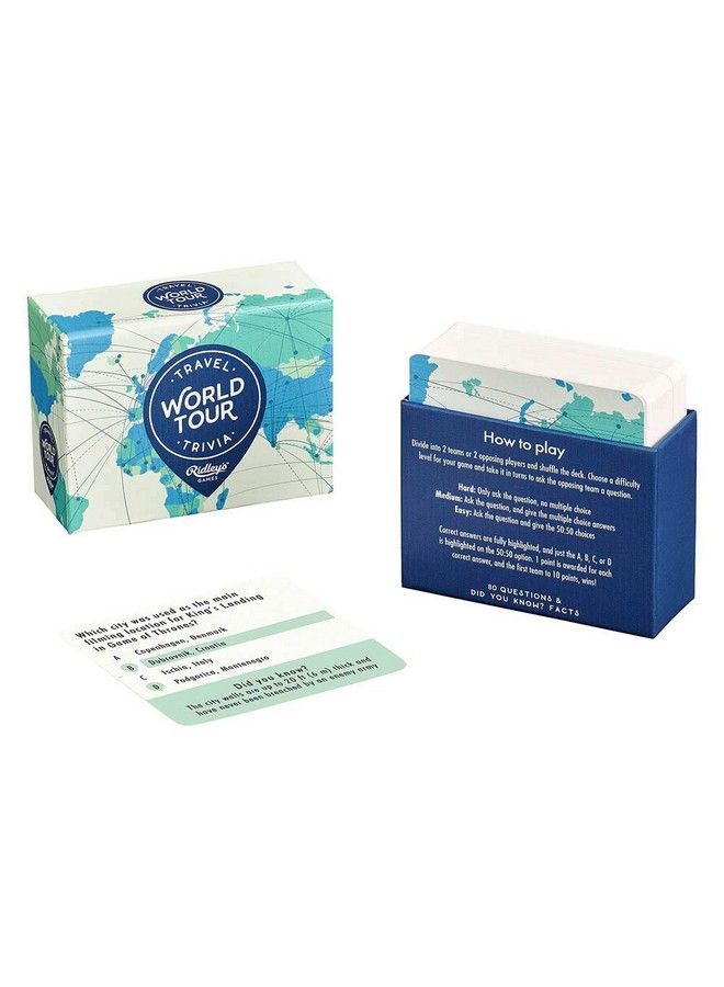 Ridley's World Tour Travel Trivia Card Game Trivia Game For Adults And Kids 2+ Players Includes 80 Questions And Bonus Facts Fun Quiz Cards Makes A Great Gift 1 Ea - Image 3