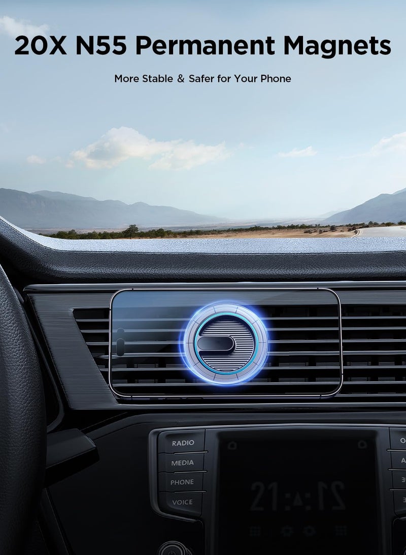 Excefore For MagSafe Car Mount, Ultra Stable 3X Adhesion Sturdy Metal Hook Multi-Angle Rotated Magnetic Phone Holder for Car Dash, Vent Magnet Car Mount for iPhone 15 14 13 & for Magsafe Case - Image 5