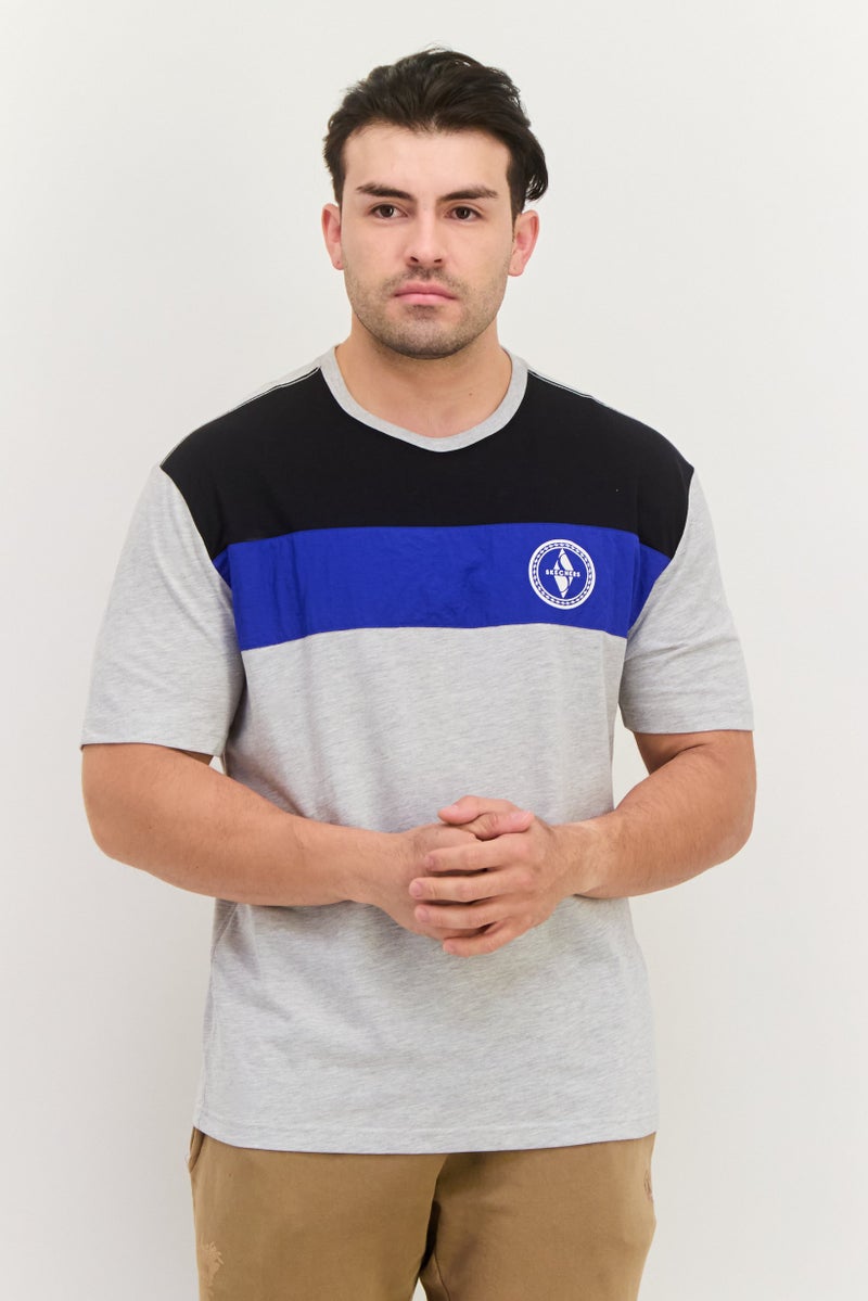 SKECHERS Men Sportswear Fit Short Sleeve Outdoor T-Shirts, Heather Grey  - Image 1