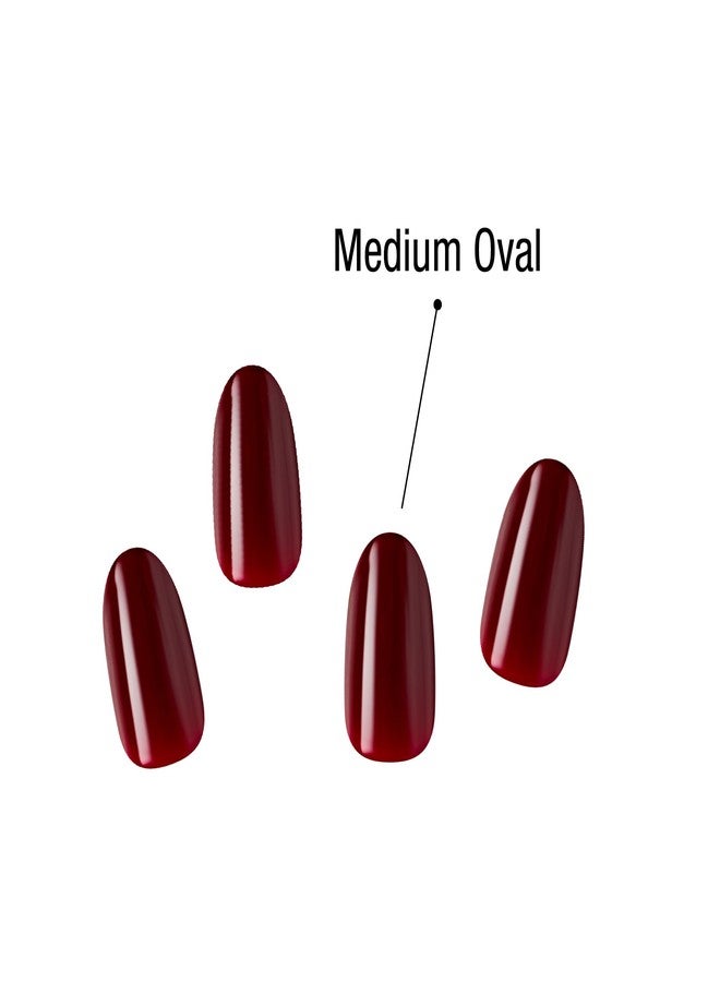 GoldFinger 24 Pcs Press On Nails, Medium Oval Fake Nails, Classic Red Gel Stick On Extensions, Reusable DIY Full Cover False Nail Kit with Glue, Manicure Stick & File, 7 Day Long Lasting Wear - Image 4