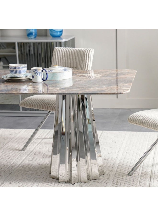 DANUBE HOME Derin 1+8 Dining Set With Swivel Chair Grey/Beige  - Image 4