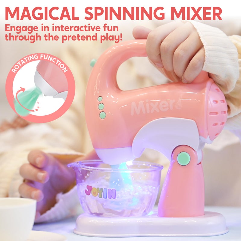 Joyin Play Kitchen Toys, Pretend Food Kitchen Accessories Girls Toy with Coffee Maker, Mixer, Toaster with Realistic Lights& Sounds, Birthday Gift for Kids Gifts for Christmas - Image 4