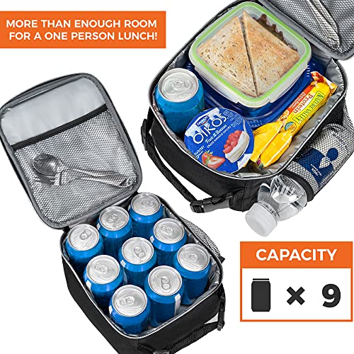 opux Premium Insulated Lunch Box, Soft School Lunch Bag for Kids Boys Girls, Leakproof Small Lunch Pail Men Women Work, Reusable Compact Cooler Tote Lunchbox for Office Adult, Heather Charcoal - Image 5