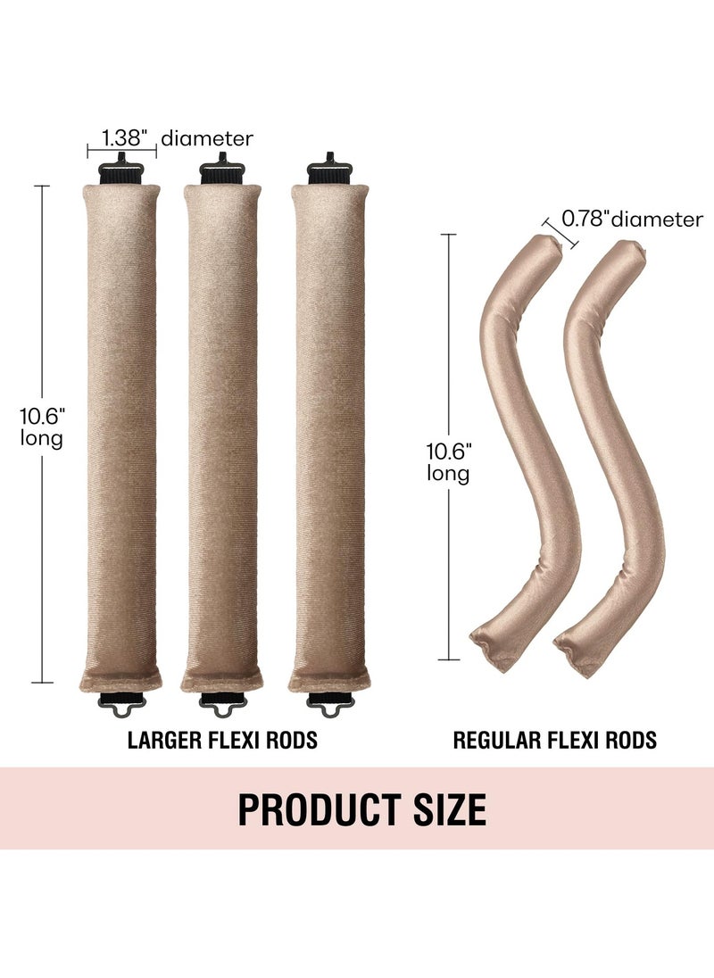 SYOSI - Heatless Hair Curler, Flexi Rods with Hook, Heatless Curling Rod for All Hair Types, No Heat Curlers to Sleep In, Overnight Heatless Curls for Blowout Hair - Image 1