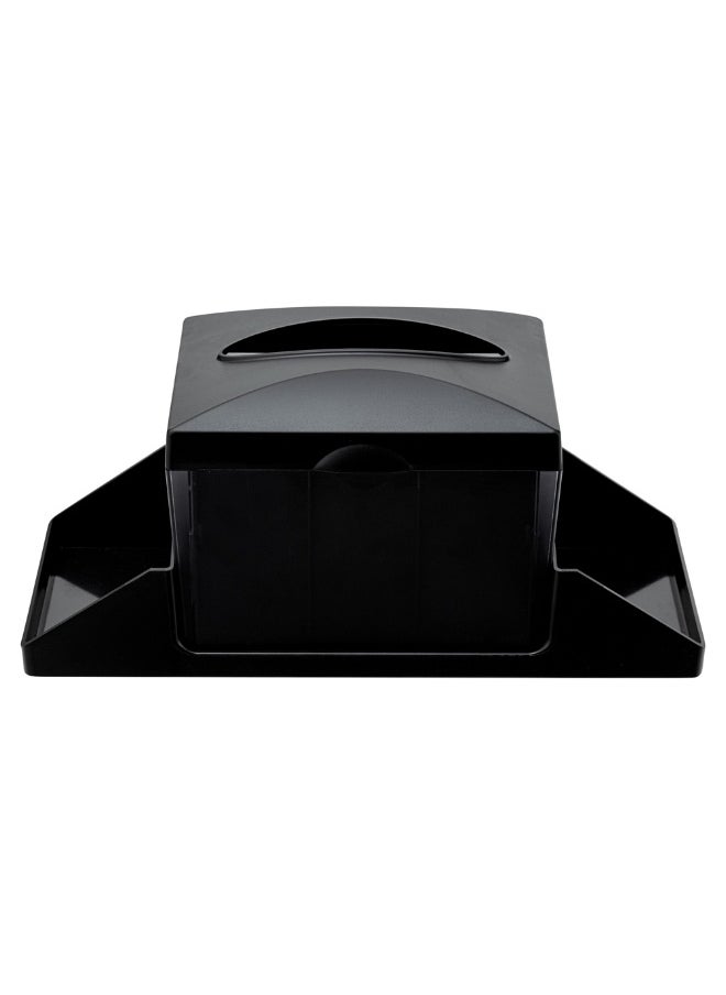 Restaurantware 7 Inch x 6.5 Inch Napkin Holders, 10 Rectangle Napkin Dispensers - Tabletop, Easy Access, Black Plastic Commercial Napkin Dispensers, Refillable, For Countertops  - Image 1