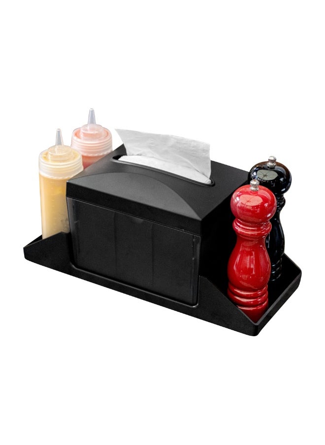 Restaurantware 7 Inch x 6.5 Inch Napkin Holders, 10 Rectangle Napkin Dispensers - Tabletop, Easy Access, Black Plastic Commercial Napkin Dispensers, Refillable, For Countertops  - Image 2