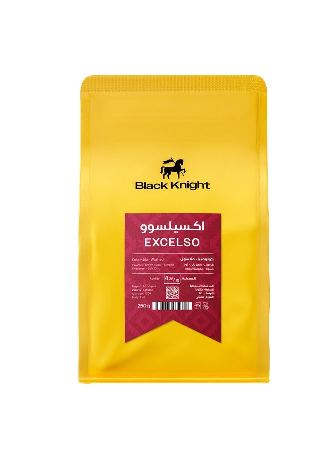 Black Knight Coffee bean excelso colompia 250g for Espresso And Filter 250G Unground roasted coffee beans for specialty coffee With a coffee scale spoon  - Image 2