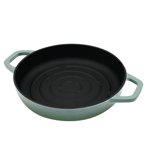 Flavehc Bread Oven Cast Iron Bread Dutch Oven with Cloche Lid for Bread Baking Green Enameled Cast Iron Bread Oven with Dome Lid for Sourdough, 9.8 Inches - Image 4