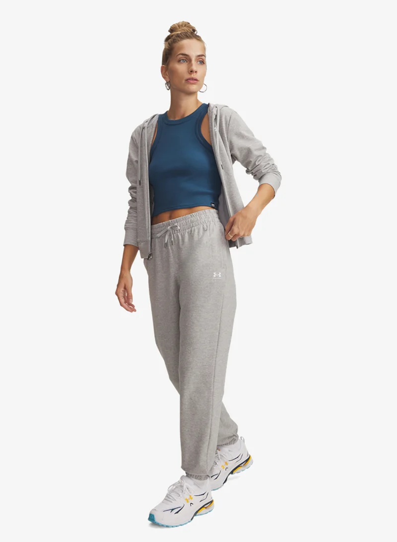 Under Armour Mod Gray Light Heather /  / White Sport Terry Joggers for Women | Best Price UAE