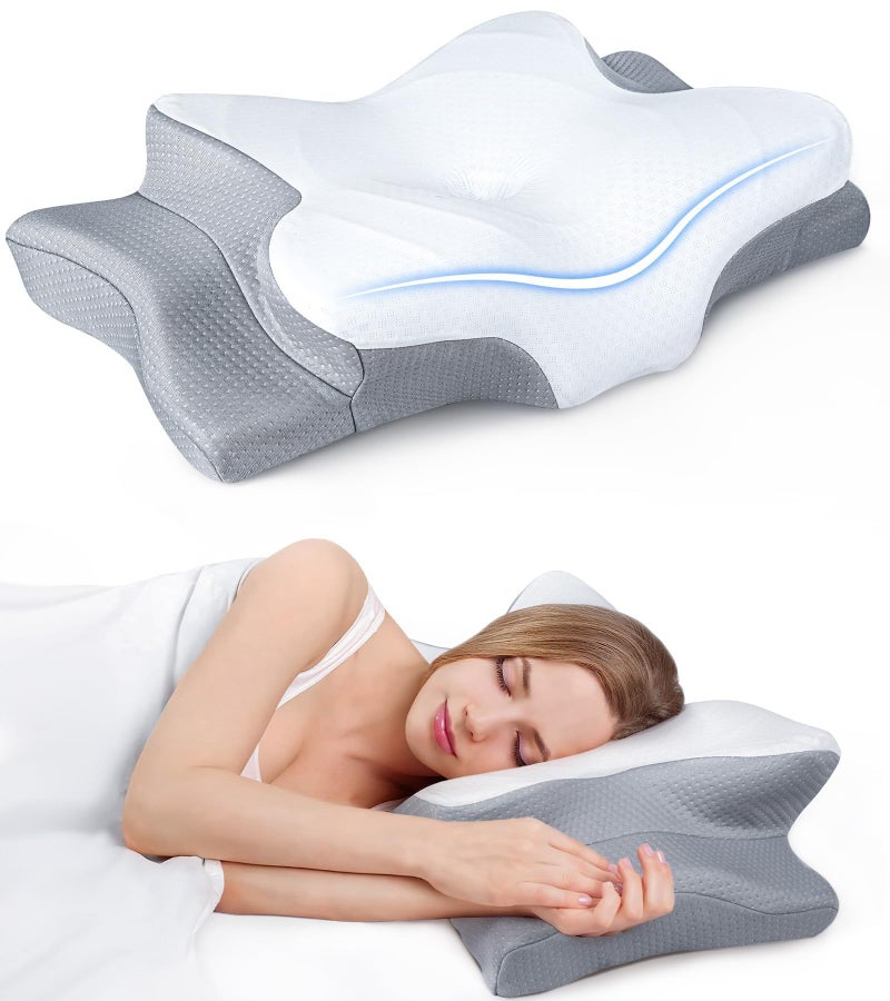 Cozyplayer Ultra Pain Relief Cooling Pillow for Neck Support, Adjustable Cervical Pillow Cozy Sleeping, Odorless Ergonomic Contour Memory Foam Pillows, Orthopedic Bed Pillow for Side Back Stomach Sleeper - Image 1